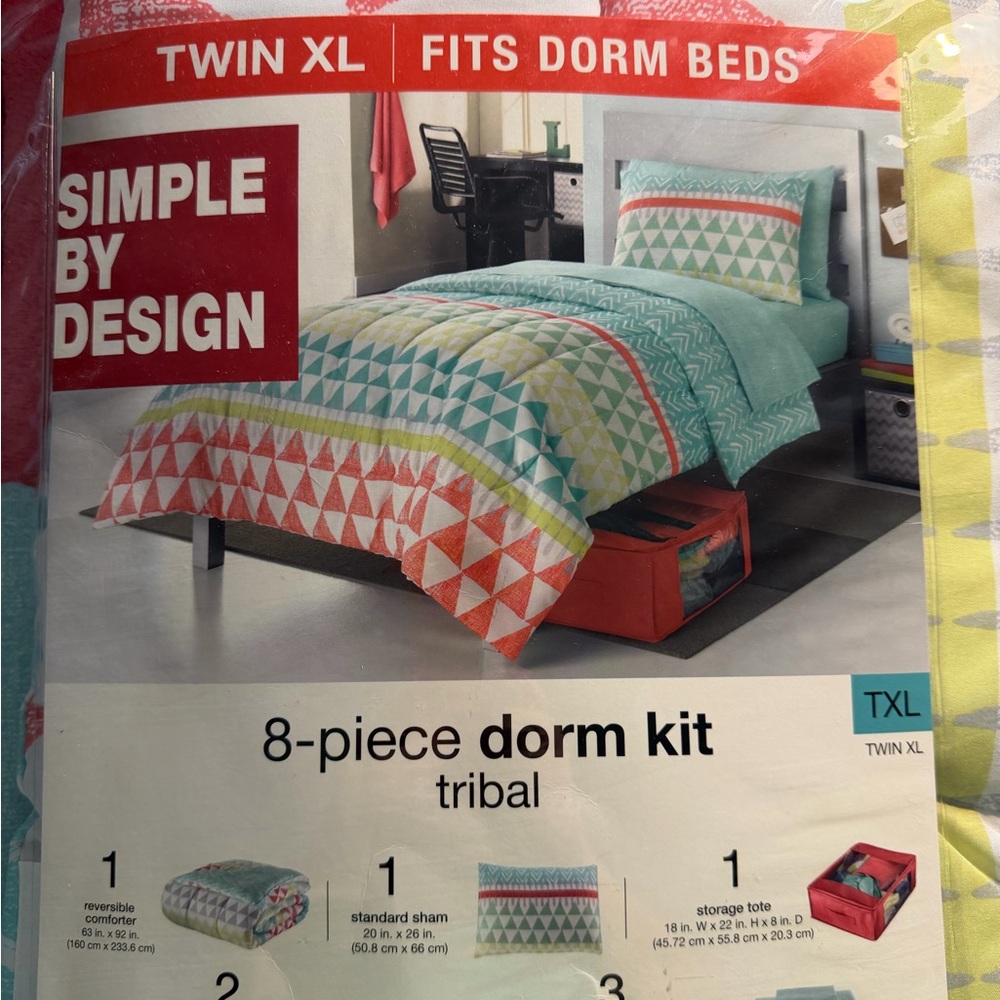 8 PC TWIN XL Comforter Set Comforter Complete Set ~ NEW - Picture 2 of 4